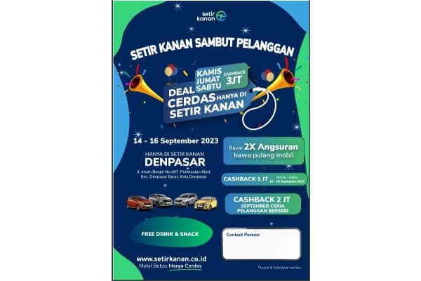 Deal Cerdas di Setir Kanan Denpasar, September Ceria Pelanggan Berseri!
